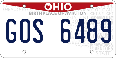 OH license plate GOS6489
