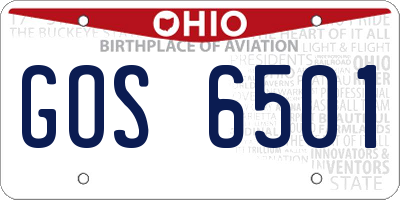 OH license plate GOS6501