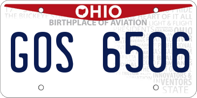 OH license plate GOS6506