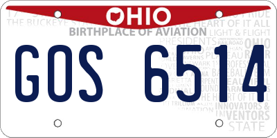 OH license plate GOS6514