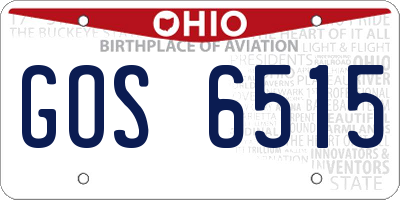 OH license plate GOS6515