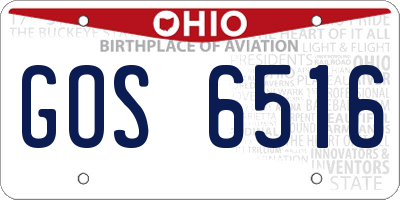 OH license plate GOS6516