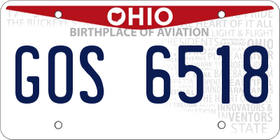 OH license plate GOS6518