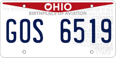 OH license plate GOS6519