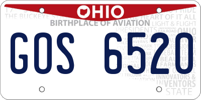 OH license plate GOS6520