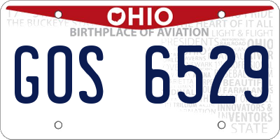 OH license plate GOS6529
