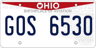 OH license plate GOS6530