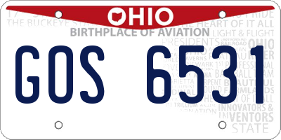 OH license plate GOS6531