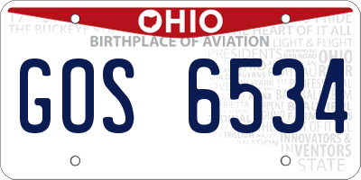 OH license plate GOS6534