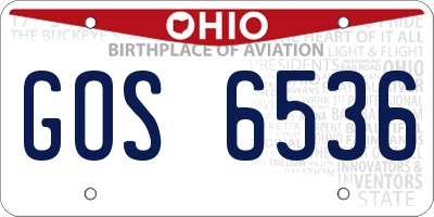 OH license plate GOS6536
