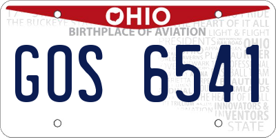 OH license plate GOS6541