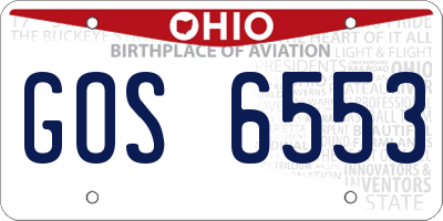 OH license plate GOS6553