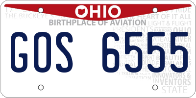 OH license plate GOS6555