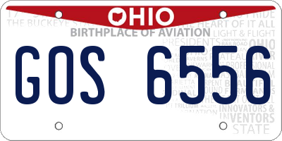 OH license plate GOS6556