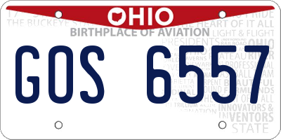 OH license plate GOS6557