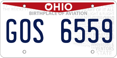 OH license plate GOS6559