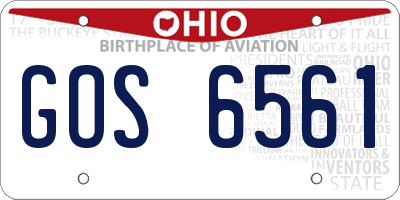 OH license plate GOS6561