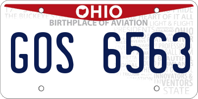 OH license plate GOS6563