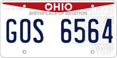OH license plate GOS6564