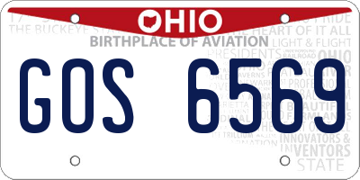 OH license plate GOS6569