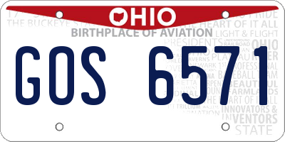 OH license plate GOS6571