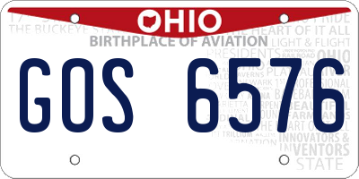 OH license plate GOS6576