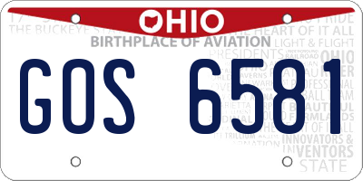 OH license plate GOS6581
