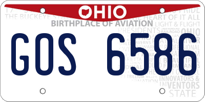 OH license plate GOS6586