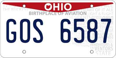 OH license plate GOS6587