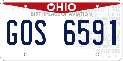 OH license plate GOS6591
