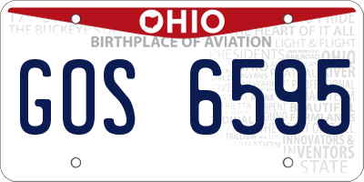 OH license plate GOS6595