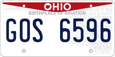 OH license plate GOS6596