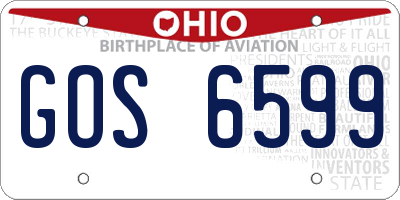 OH license plate GOS6599