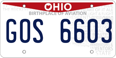 OH license plate GOS6603