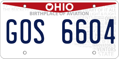 OH license plate GOS6604
