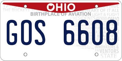 OH license plate GOS6608