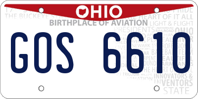 OH license plate GOS6610