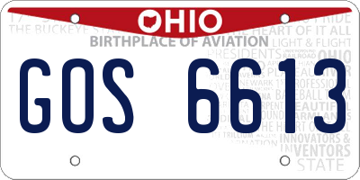 OH license plate GOS6613