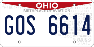 OH license plate GOS6614