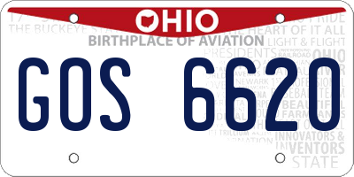 OH license plate GOS6620