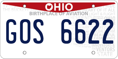 OH license plate GOS6622