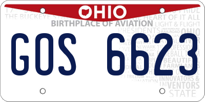 OH license plate GOS6623