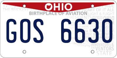 OH license plate GOS6630
