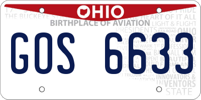 OH license plate GOS6633