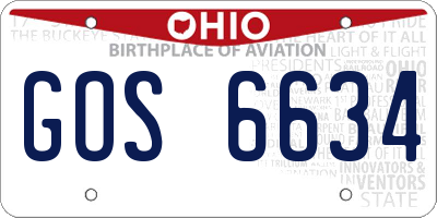 OH license plate GOS6634