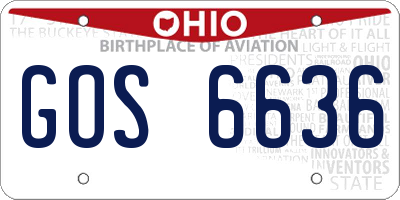 OH license plate GOS6636
