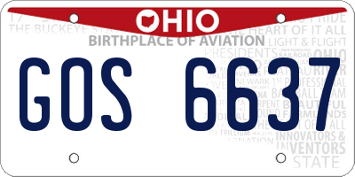 OH license plate GOS6637