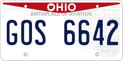 OH license plate GOS6642
