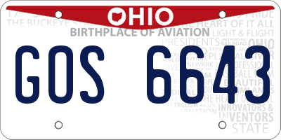 OH license plate GOS6643