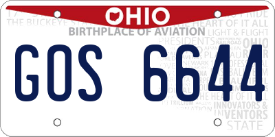 OH license plate GOS6644